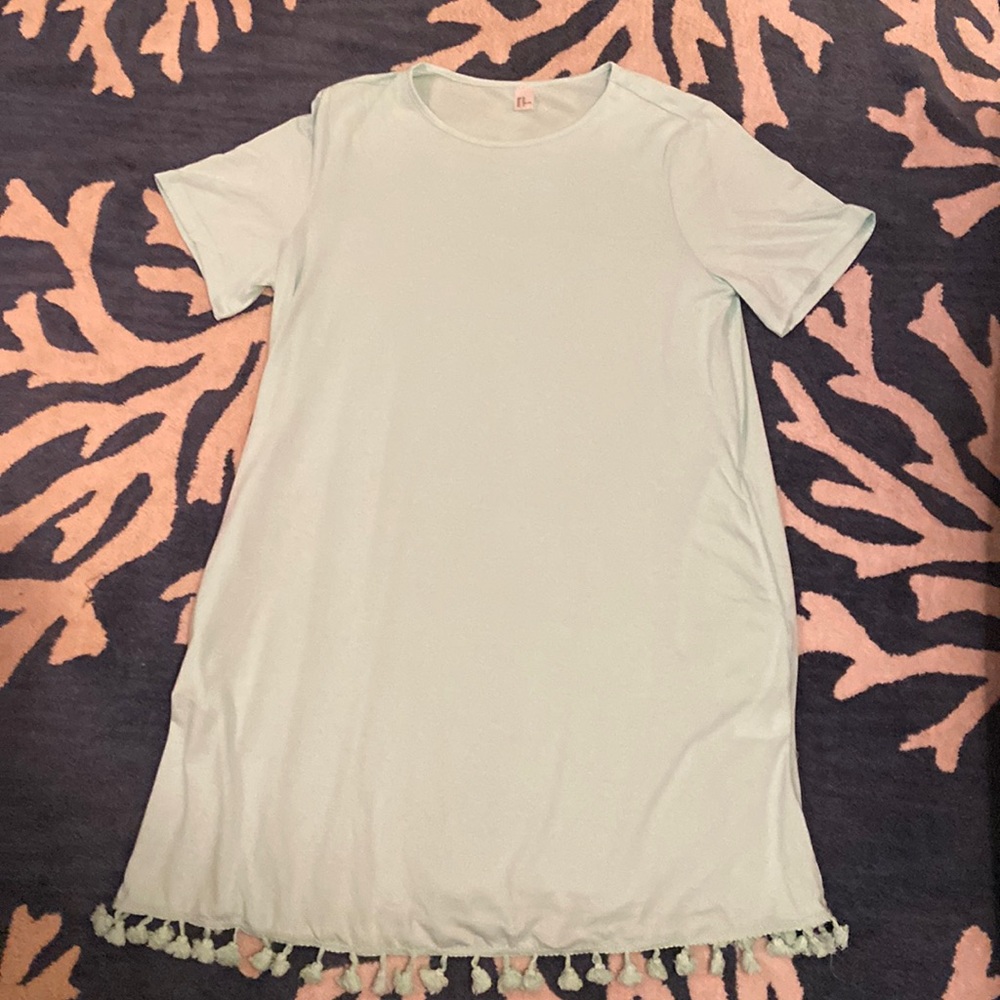 Mint Green Swing Dress with Tassels